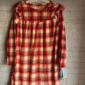 Cat & Jack Red Plaid Kids Pajama Nightgown